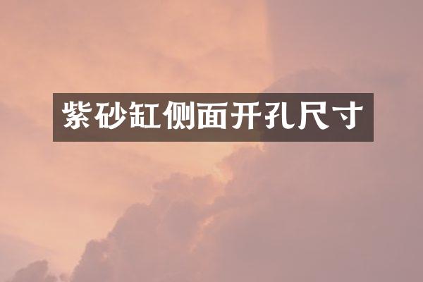 紫砂缸侧面开孔尺寸