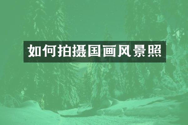 如何拍摄国画风景照