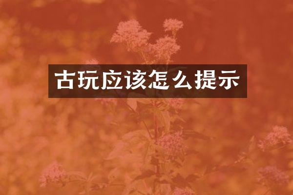 古玩应该怎么提示