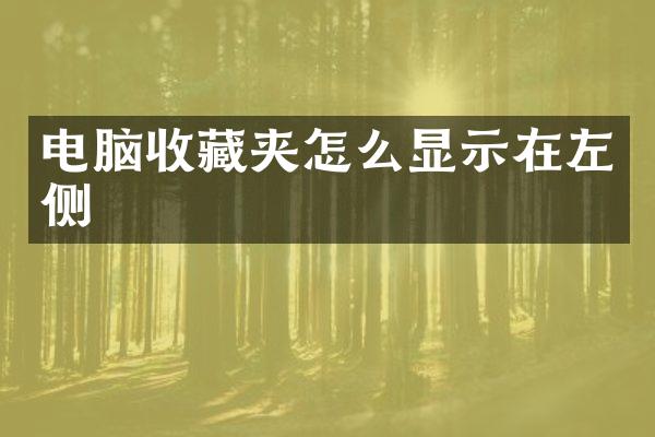 电脑收藏夹怎么显示在左侧