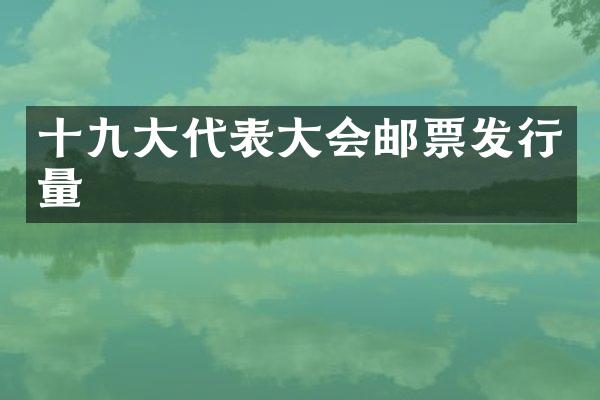 十九大代表大会邮票发行量