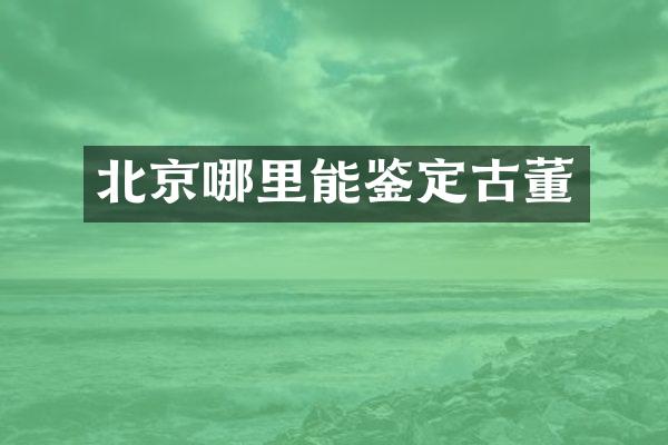 北京哪里能鉴定古董