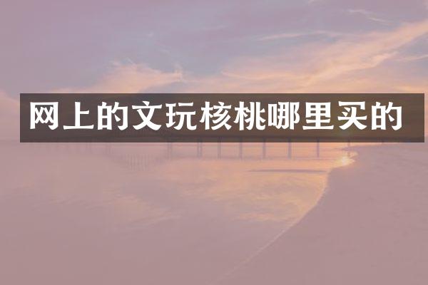网上的文玩核桃哪里买的