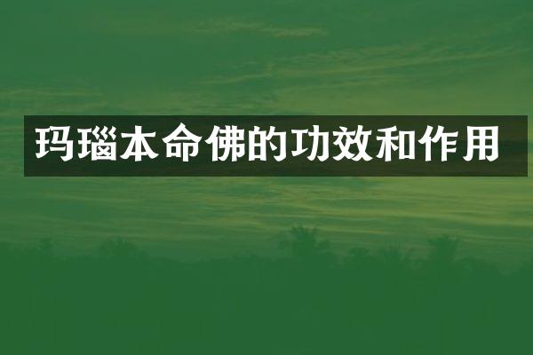 玛瑙本命佛的功效和作用
