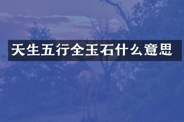 天生五行全玉石什么意思