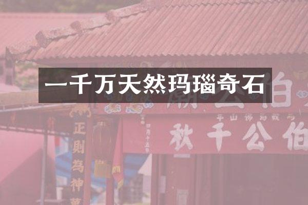 一千万天然玛瑙奇石
