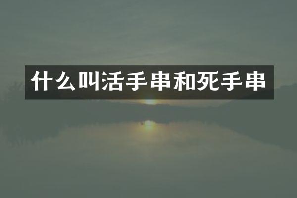 什么叫活手串和死手串