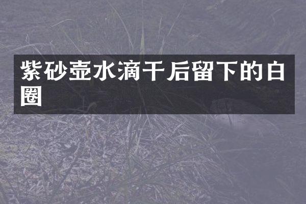 紫砂壶水滴干后留下的白圈