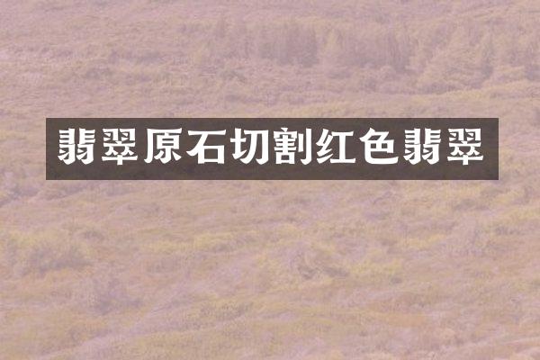 翡翠原石切割红色翡翠