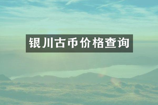 银川古币价格查询