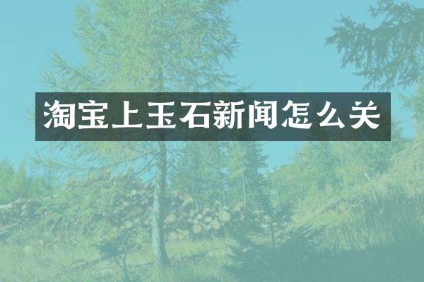 淘宝上玉石新闻怎么关