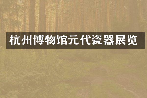 杭州博物馆元代瓷器展览
