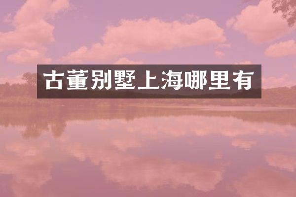 古董别墅上海哪里有