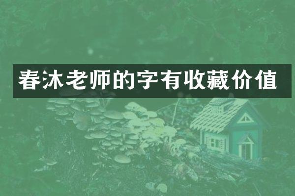 春沐老师的字有收藏价值