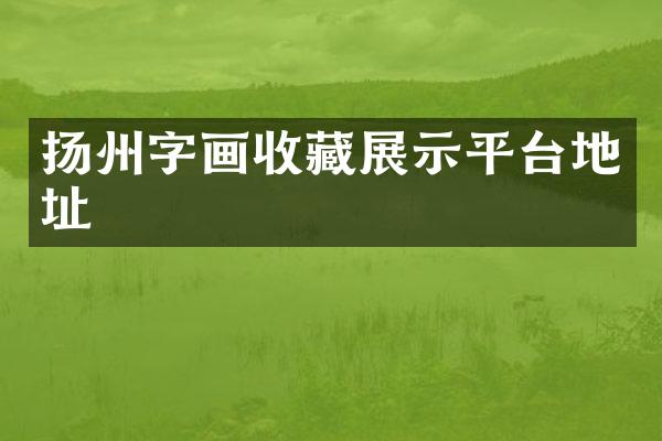 扬州字画收藏展示平台地址