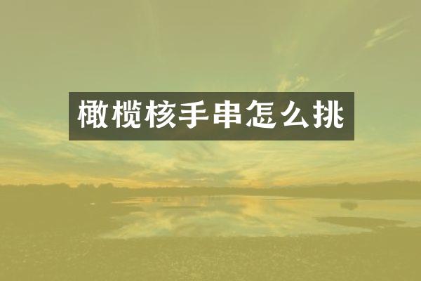 橄榄核手串怎么挑