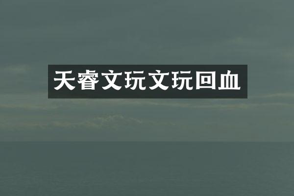 天睿文玩文玩回血