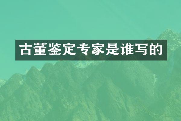 古董鉴定专家是谁写的