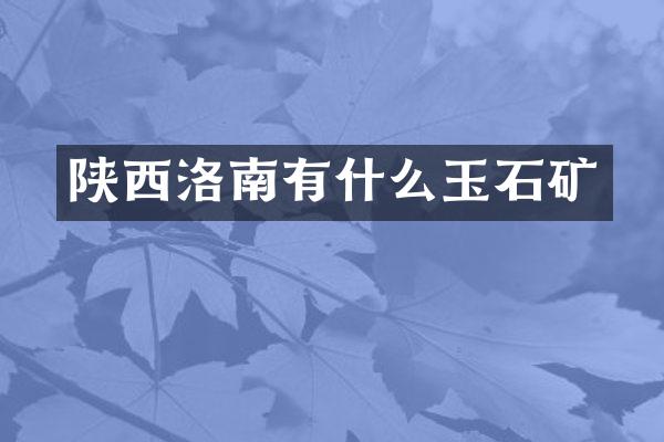 陕西洛南有什么玉石矿