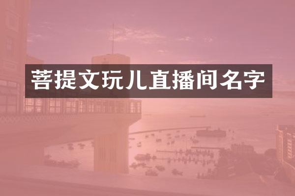 菩提文玩儿直播间名字