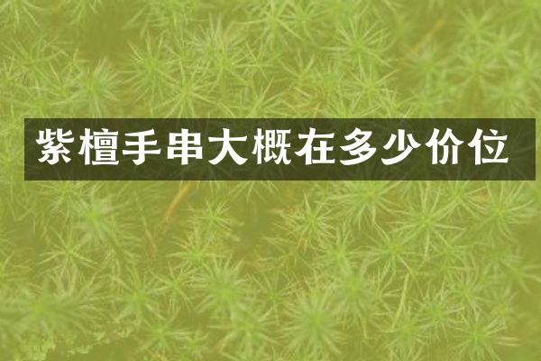 紫檀手串大概在多少价位