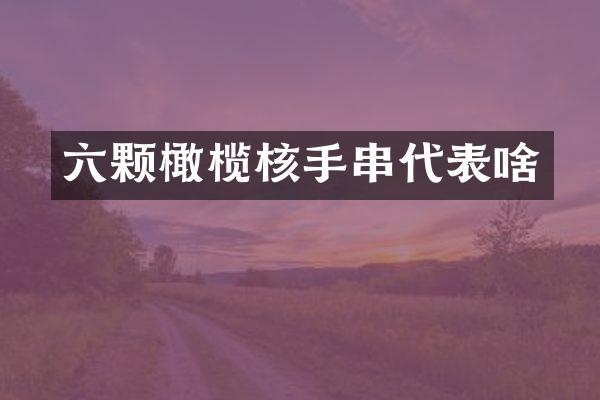 六颗橄榄核手串代表啥