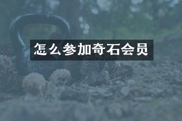 怎么参加奇石会员