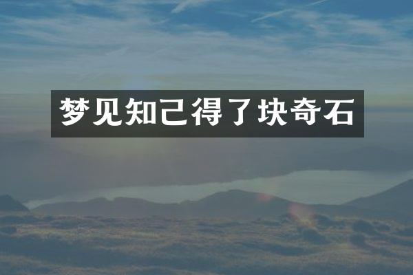 梦见知己得了块奇石
