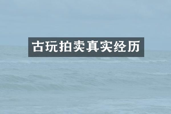 古玩拍卖真实经历