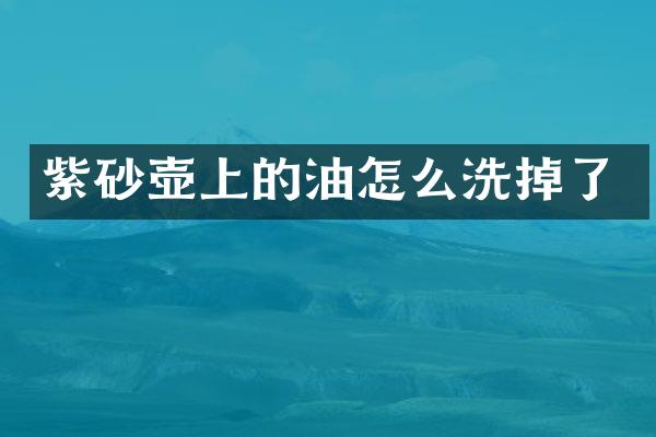 紫砂壶上的油怎么洗掉了