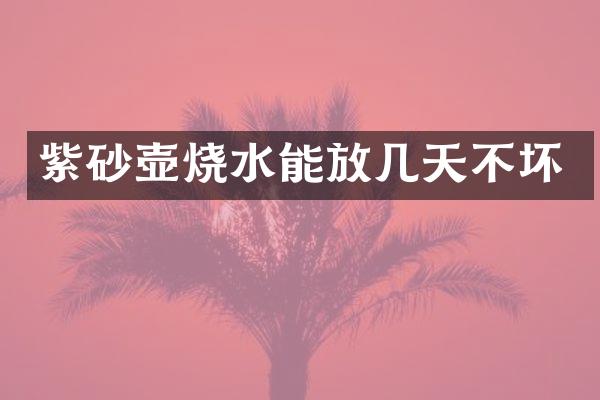 紫砂壶烧水能放几天不坏
