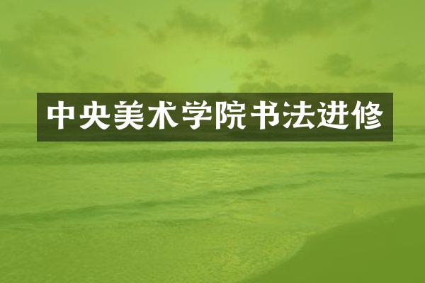 中央美术学院书法进修