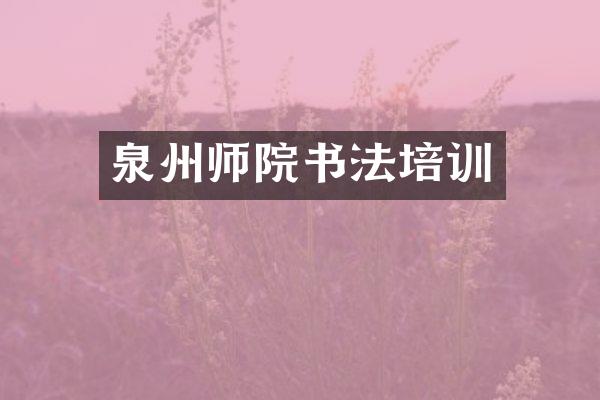 泉州师院书法培训
