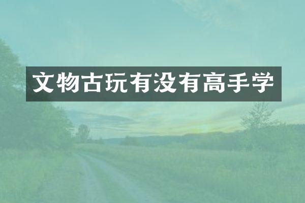 文物古玩有没有高手学