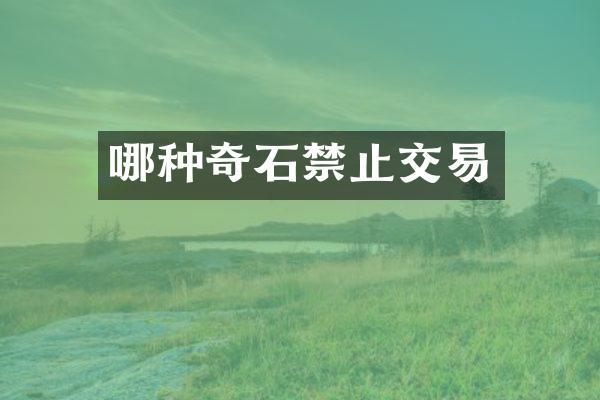 哪种奇石禁止交易