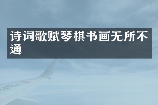 诗词歌赋琴棋书画无所不通