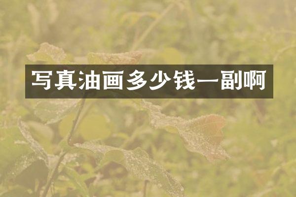 写真油画多少钱一副啊