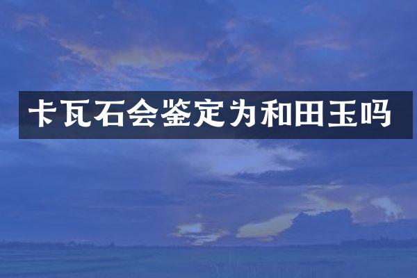 卡瓦石会鉴定为和田玉吗