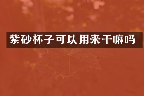 紫砂杯子可以用来干嘛吗