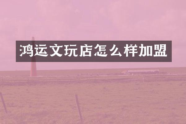 鸿运文玩店怎么样加盟