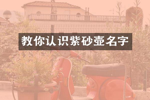 教你认识紫砂壶名字