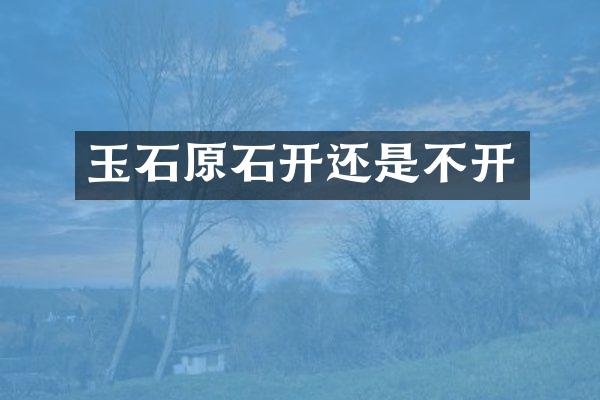 玉石原石开还是不开