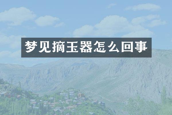 梦见摘玉器怎么回事