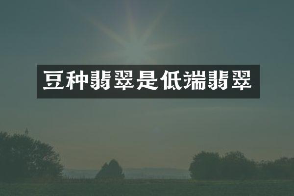 豆种翡翠是低端翡翠