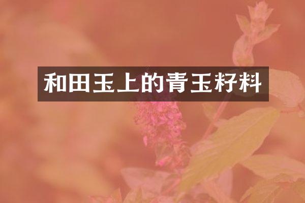 和田玉上的青玉籽料