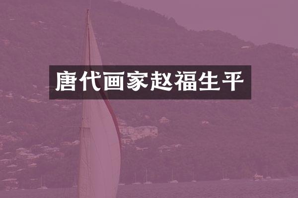 唐代画家赵福生平