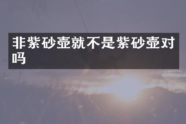 非紫砂壶就不是紫砂壶对吗