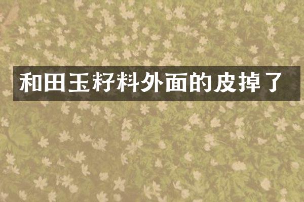 和田玉籽料外面的皮掉了