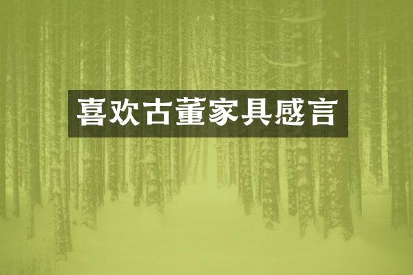 喜欢古董家具感言