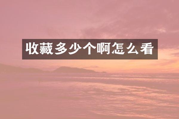 收藏多少个啊怎么看